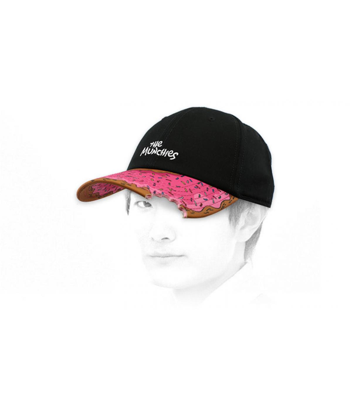 gorra donut negro rosa Munchies curved black